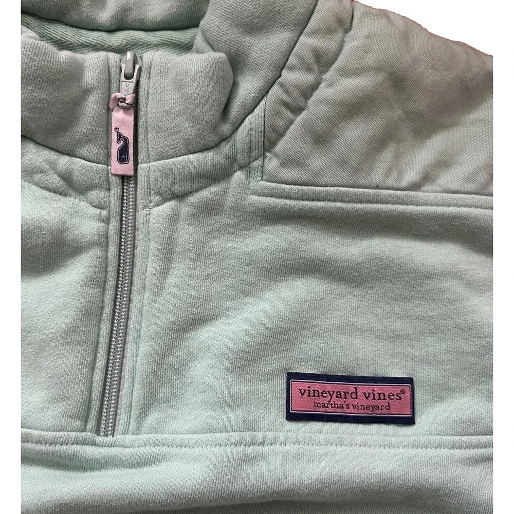 Vineyard Vines Sweater Men's‎ XL Mint Green Heavy Pullover Quarter Zip Sweater
